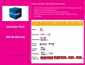 Astro Package Value Pack Selection Detail